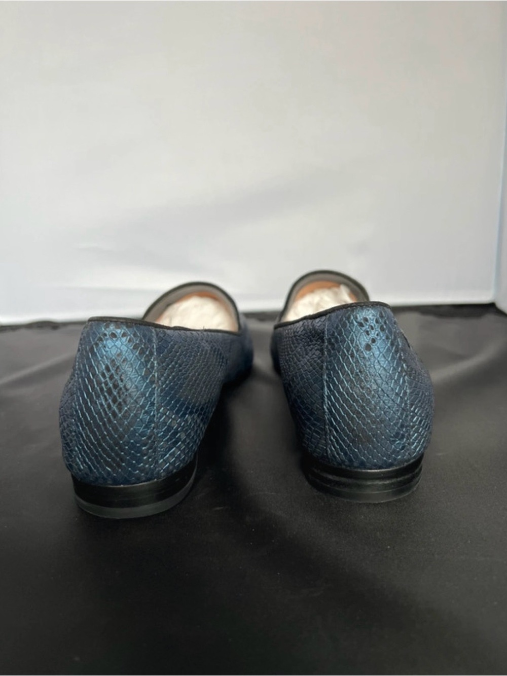 EUC Host Pick 🎉 Vionic Leather Willa II Slip On Loafers Blue Metallic Snake $130 - Picture 5 of 8